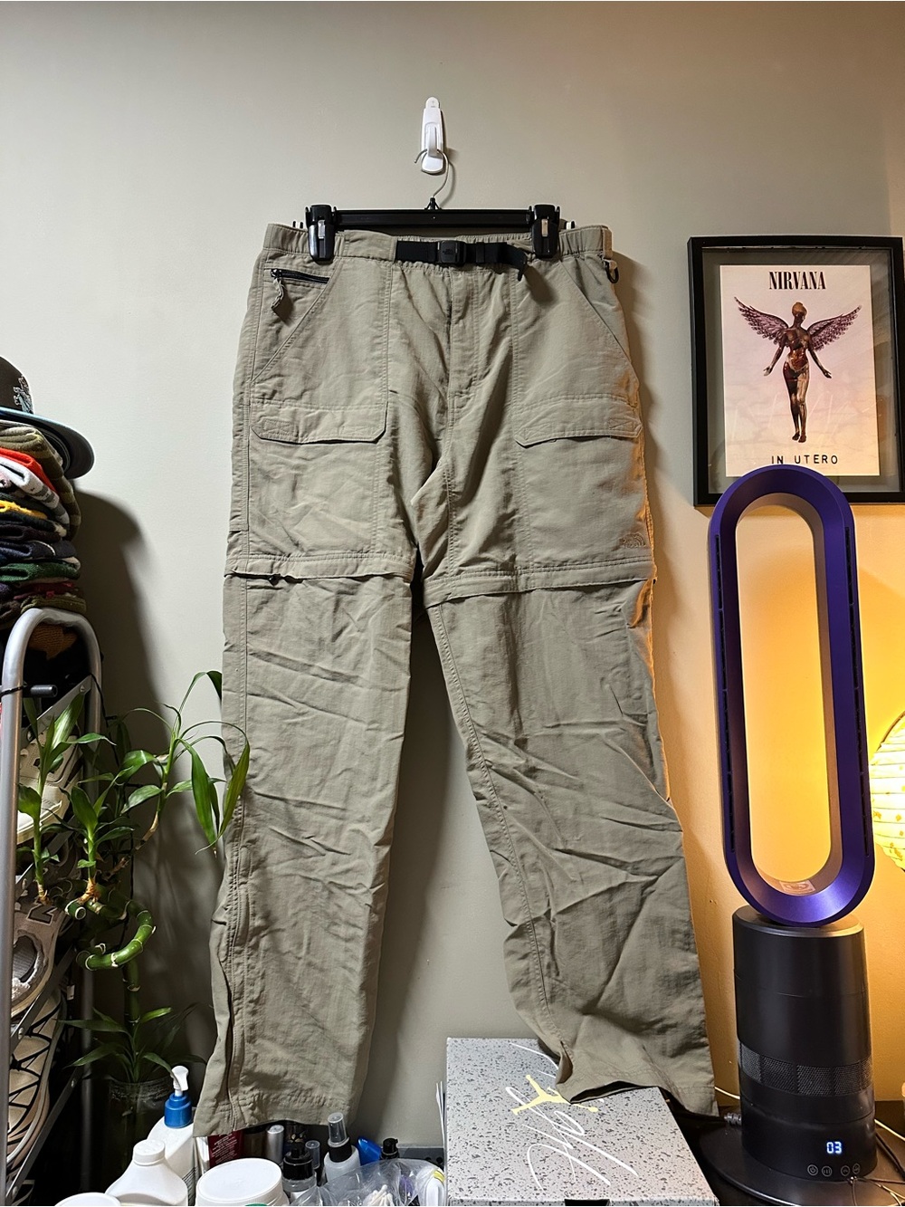Men's Northface Convertible Cargo Pants - Khaki